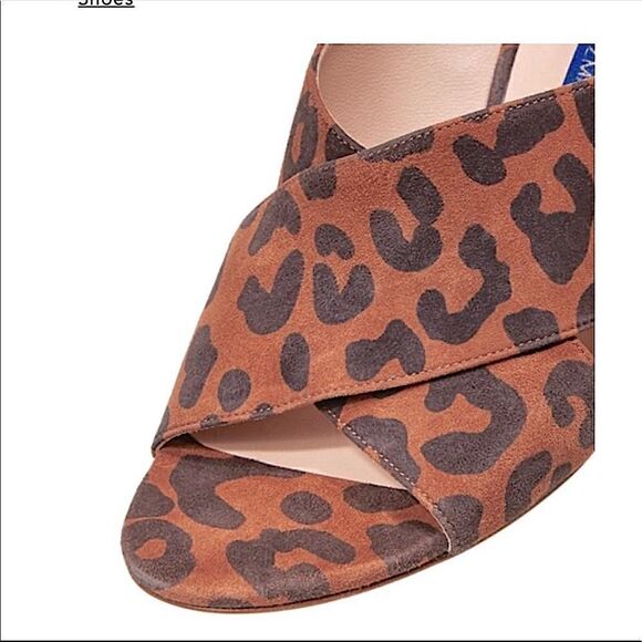 Stuart Weiztman Galene Leather Block Heel Slide NWT - Picture 5 of 6